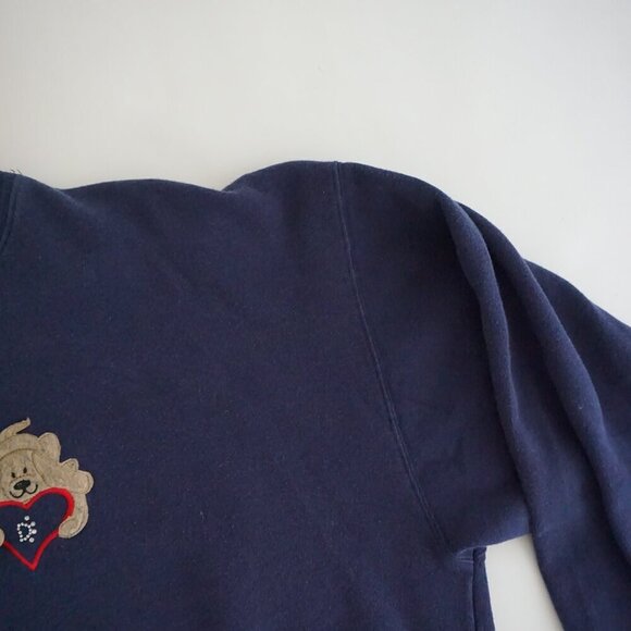 Vintage M&C Sportswear Navy Red Embroidered Puppy Love Crewneck Sweater 2X - Picture 10 of 13